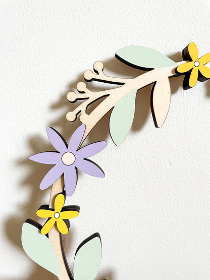 Wooden Blossom Wreath - SAMPLE