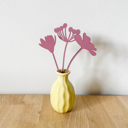 Mini Wooden Wildflower Stems - Pink - SECONDS