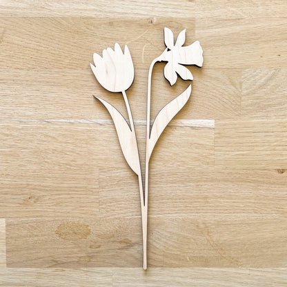 Tulip and Daffodil Multi Flower Stem - Painted/Unpainted - END OF LINE
