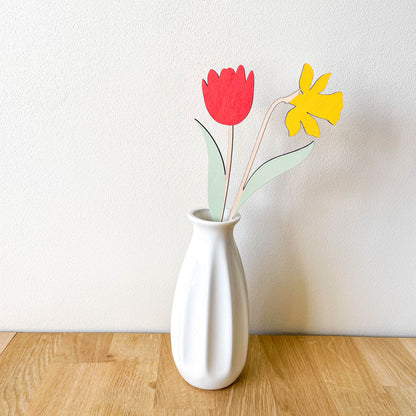 Tulip and Daffodil Multi Flower Stem - Painted/Unpainted - END OF LINE