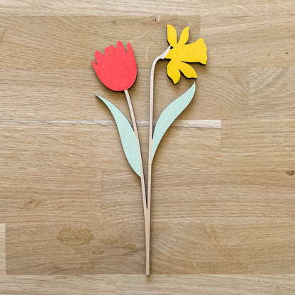 Tulip and Daffodil Multi Flower Stem - Painted/Unpainted - END OF LINE