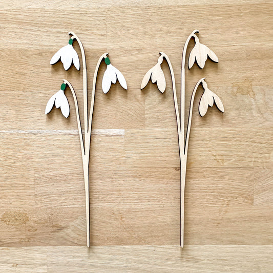 Snowdrop Multi Flower Stem - Painted/Unpainted - END OF LINE/SECOND