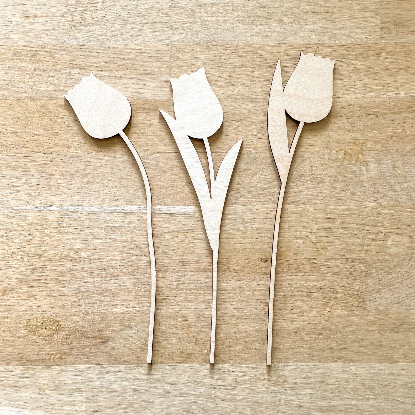 Large Individual Wooden Tulip Stems - Unfinished - Paint Your Own - END OF LINE