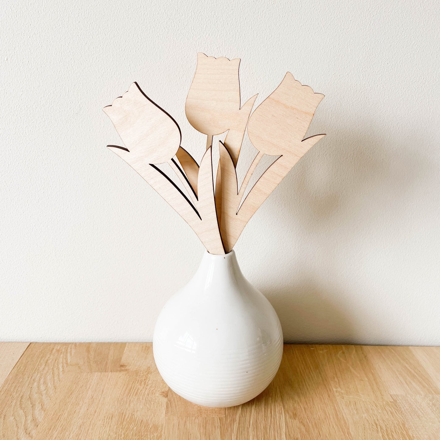 Large Individual Wooden Tulip Stems - Unfinished - Paint Your Own - END OF LINE