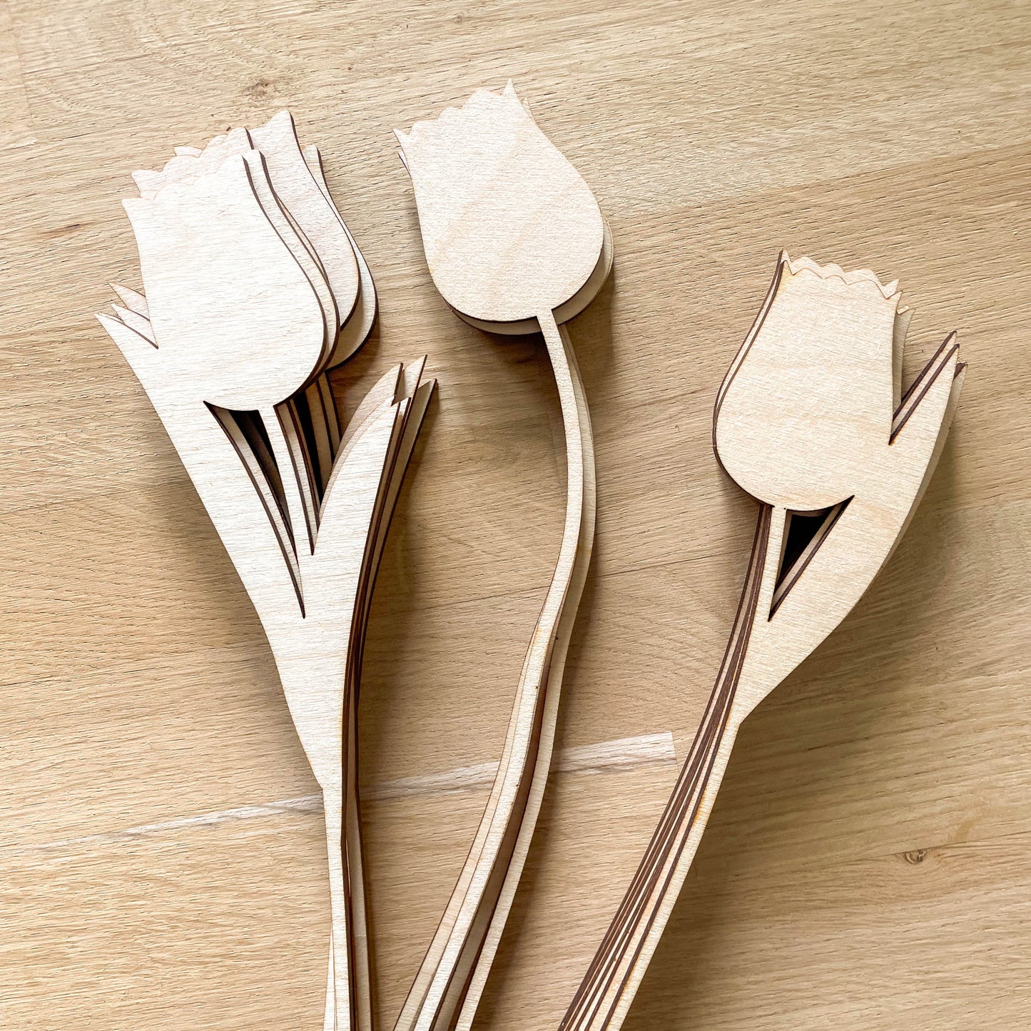 Large Individual Wooden Tulip Stems - Unfinished - Paint Your Own - END OF LINE