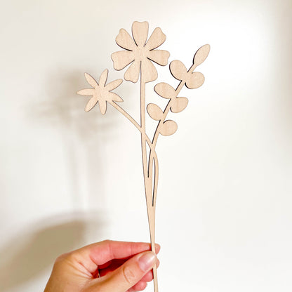 Multi Flower Stem - Painted/Unpainted - END OF LINE