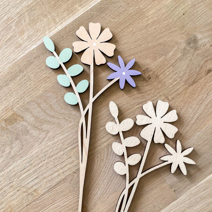 Multi Flower Stem - Painted/Unpainted - END OF LINE