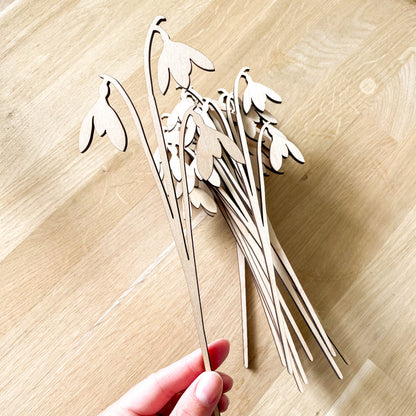 Snowdrop Multi Flower Stem - Painted/Unpainted - END OF LINE/SECOND