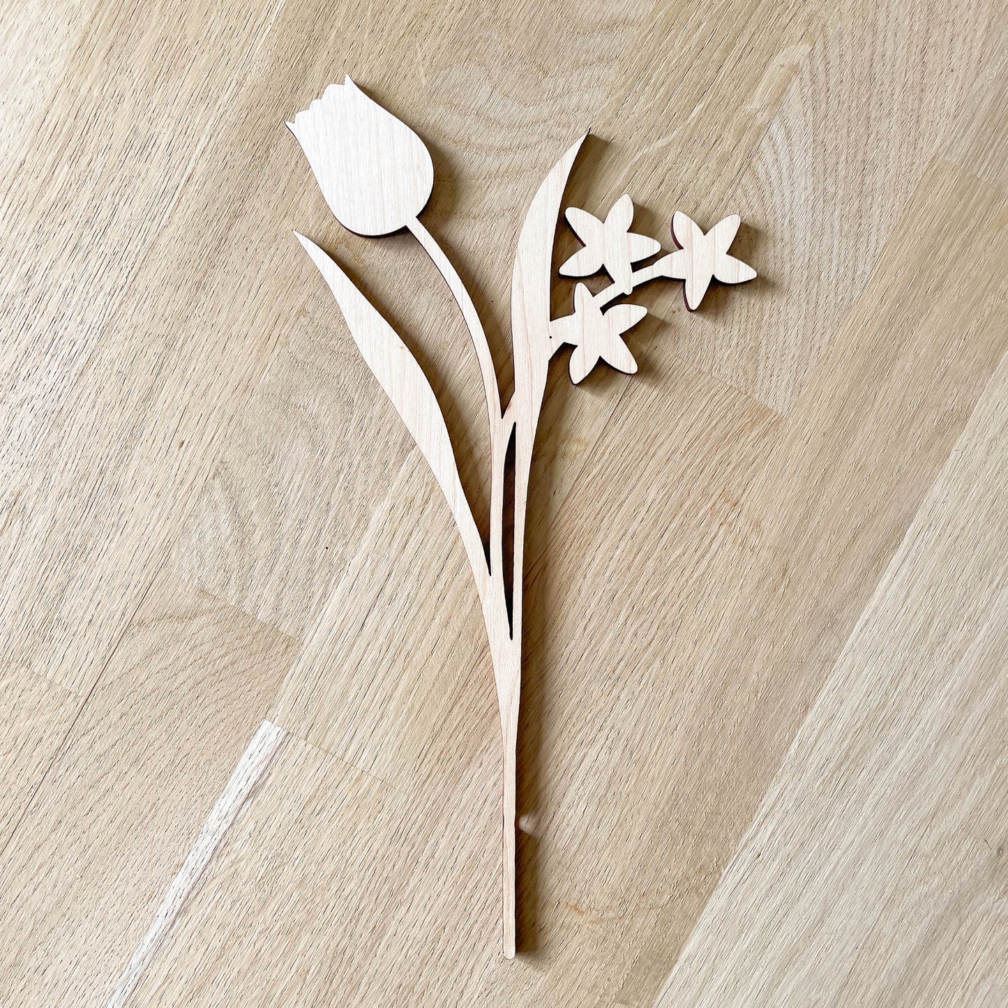 Spring Multi Flower Stem - Unfinished - Paint Your Own - SECONDS