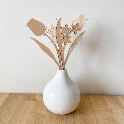 Spring Multi Flower Stem - Unfinished - Paint Your Own - SECONDS