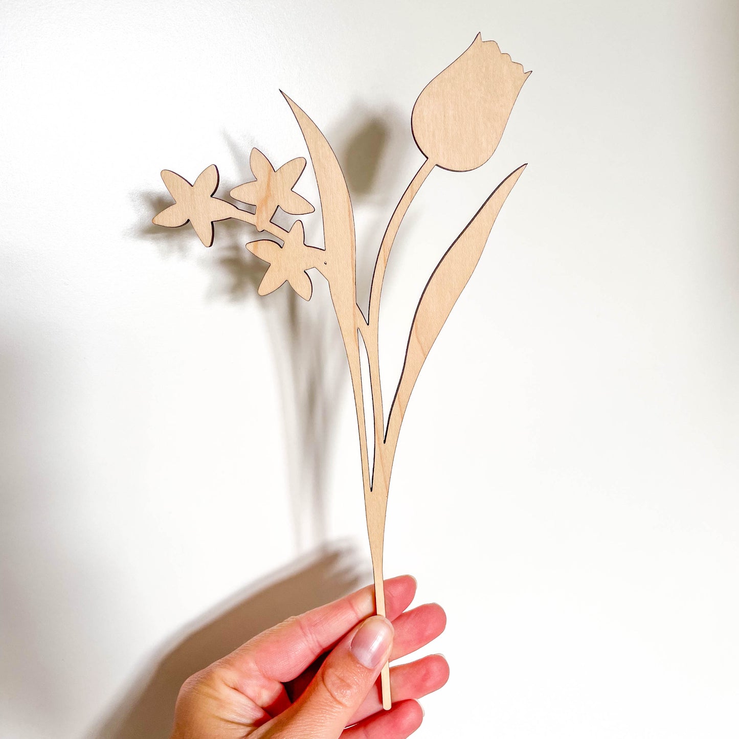 Spring Multi Flower Stem - Unfinished - Paint Your Own - SECONDS