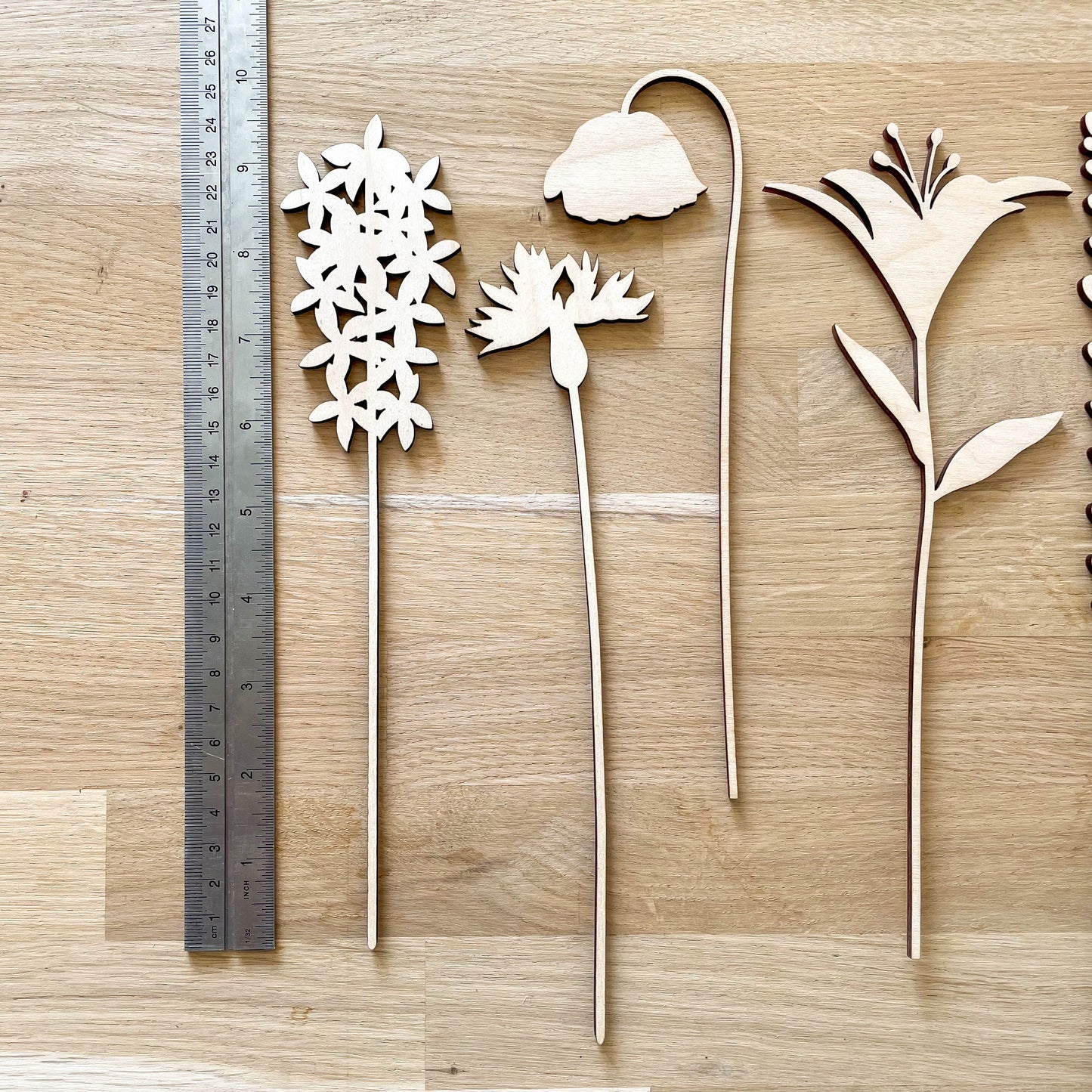 Large Individual Wooden Flower Stems - Unfinished - Paint Your Own - END OF LINE