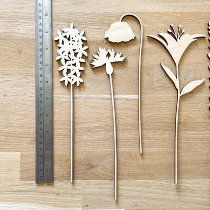 Large Individual Wooden Flower Stems - Unfinished - Paint Your Own - END OF LINE