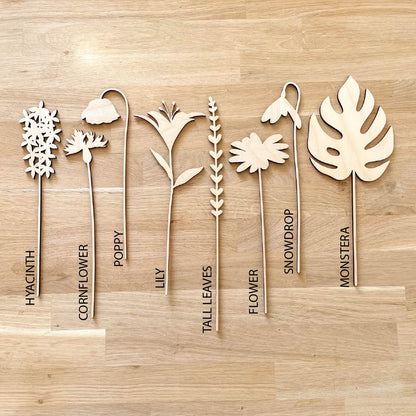 Large Individual Wooden Flower Stems - Unfinished - Paint Your Own - END OF LINE