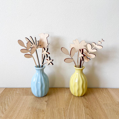 Mini Individual Wooden Leaf Stems - Unfinished - Paint Your Own - END OF LINE