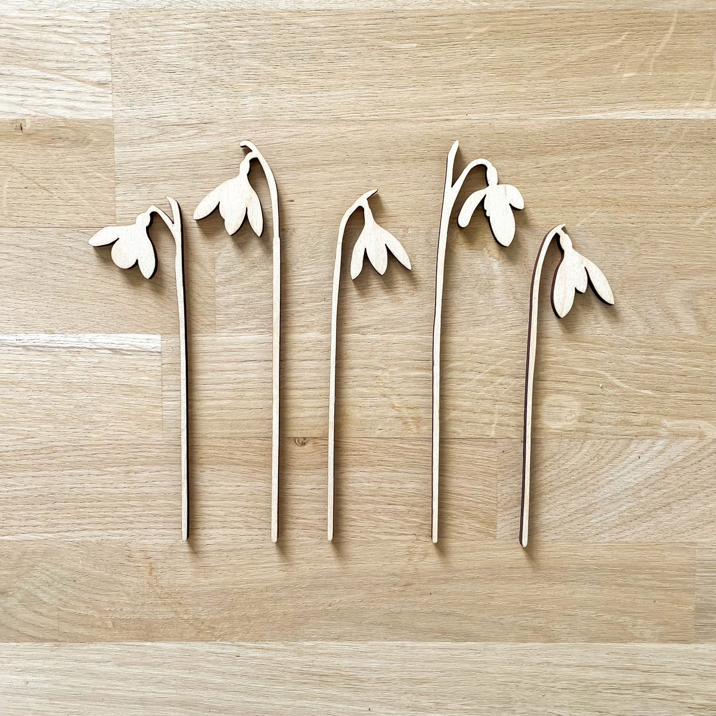 Mini Wooden Snowdrop Stems - Unfinished - Paint Your Own - END OF LINE
