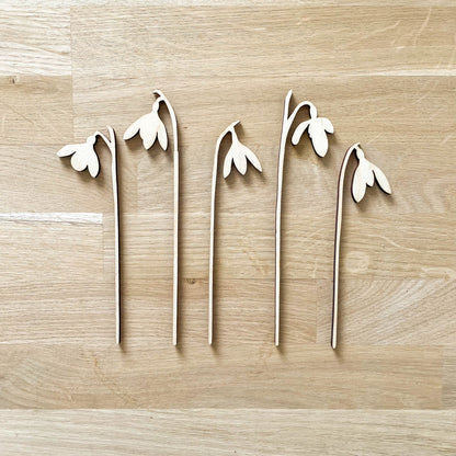 Mini Wooden Snowdrop Stems - Unfinished - Paint Your Own - END OF LINE