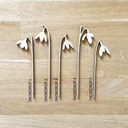 Mini Wooden Snowdrop Stems - Unfinished - Paint Your Own - END OF LINE