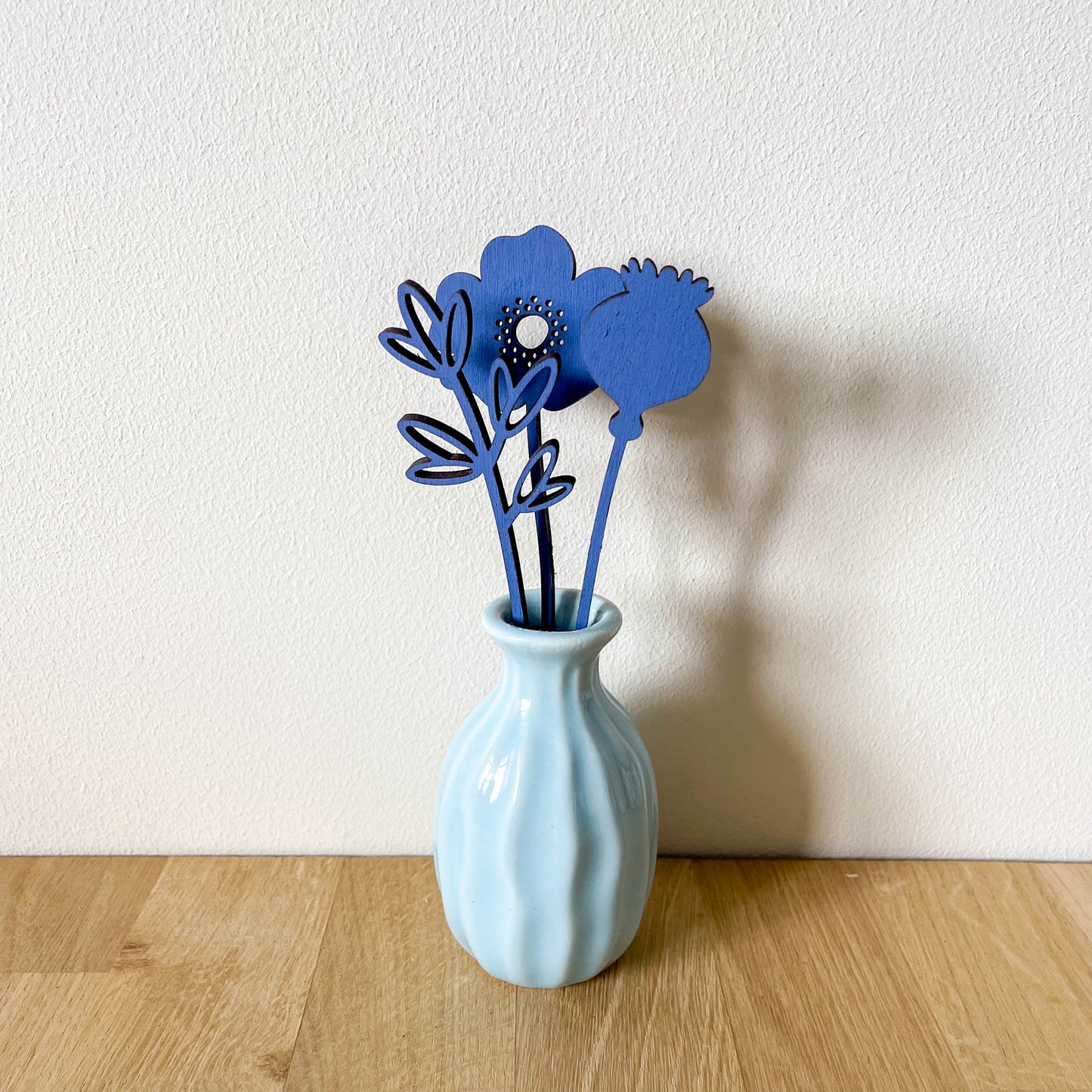 Mini Wooden Wildflower Stems - Blue - SECONDS