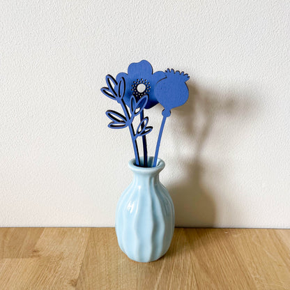 Mini Wooden Wildflower Stems - Blue - SECONDS