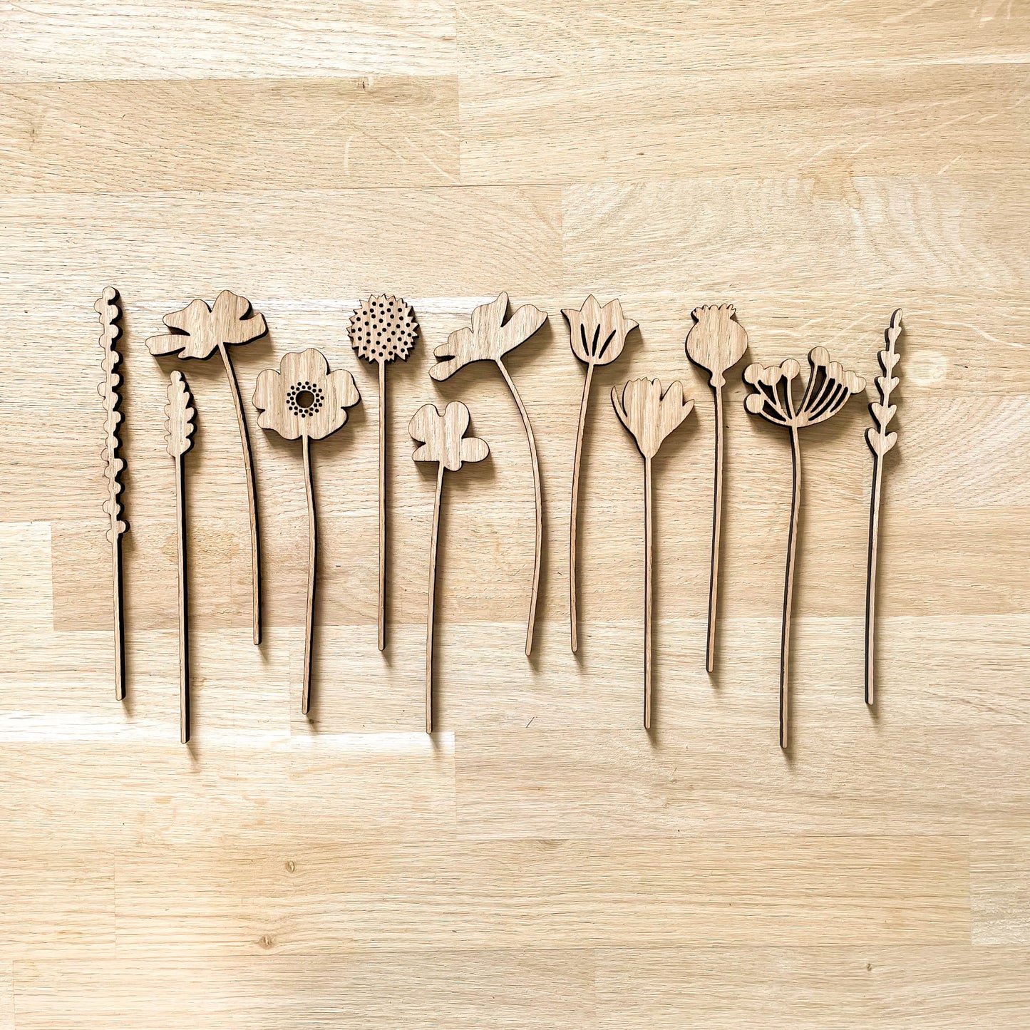 Mini Wooden Wildflower Stems - Oak - SECONDS