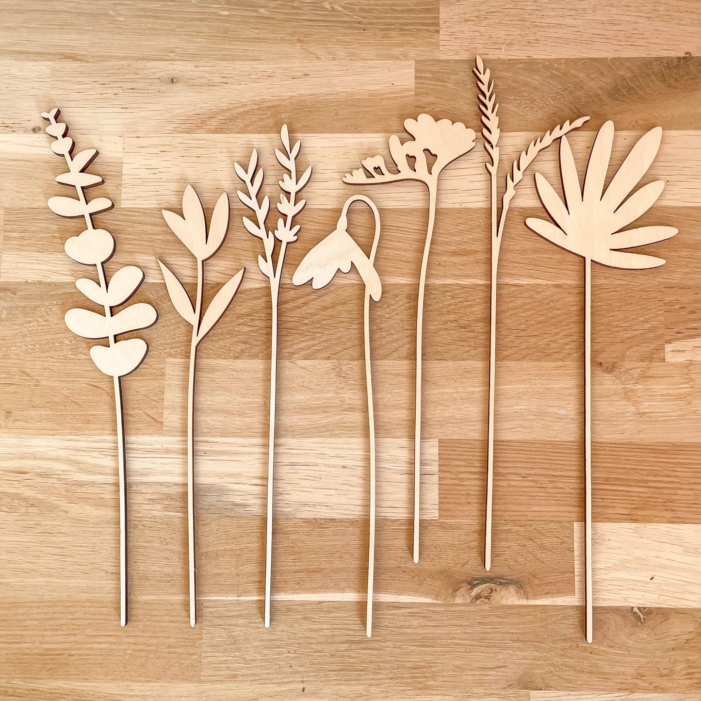 Large Individual Wooden Flower Stems - Unfinished - Paint Your Own - END OF LINE