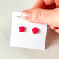 Hot Pink Polka Dot Stud Earrings