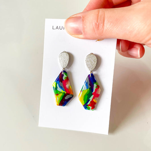 Multi Coloured Drop Earrings