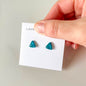 Triangle Turquoise Shimmer Stud Earrings