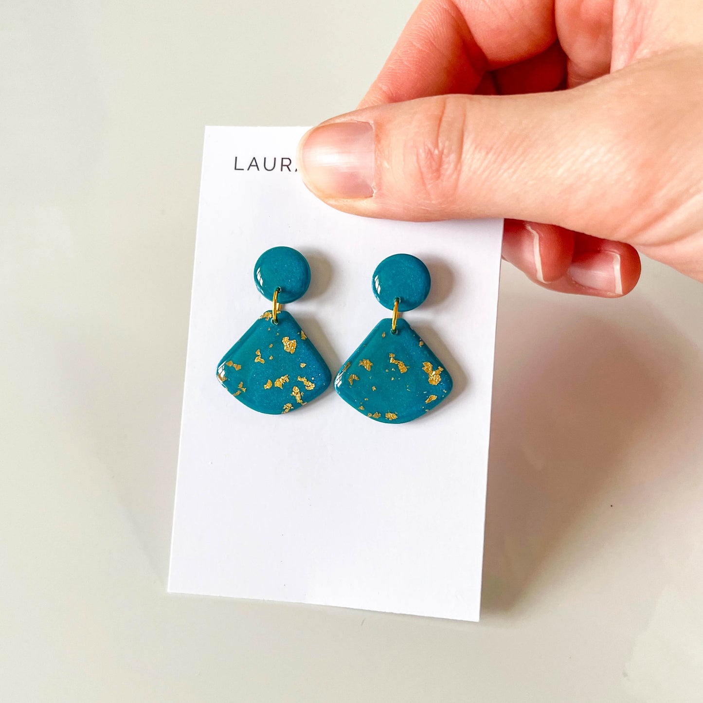 Turquoise and Gold Leaf Drop Earrings