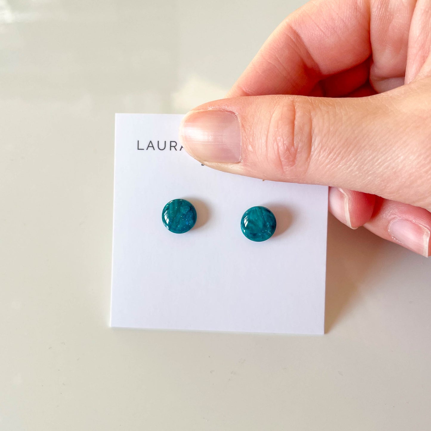 Turquoise Shimmer Stud Earrings