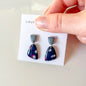 Navy Terrazzo Earrings