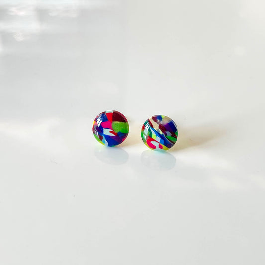 Multi Coloured Stud Earrings