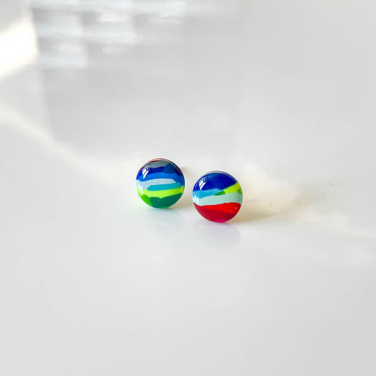 Multi Coloured Stud Earrings