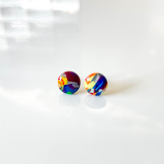 Multi Coloured Stud Earrings