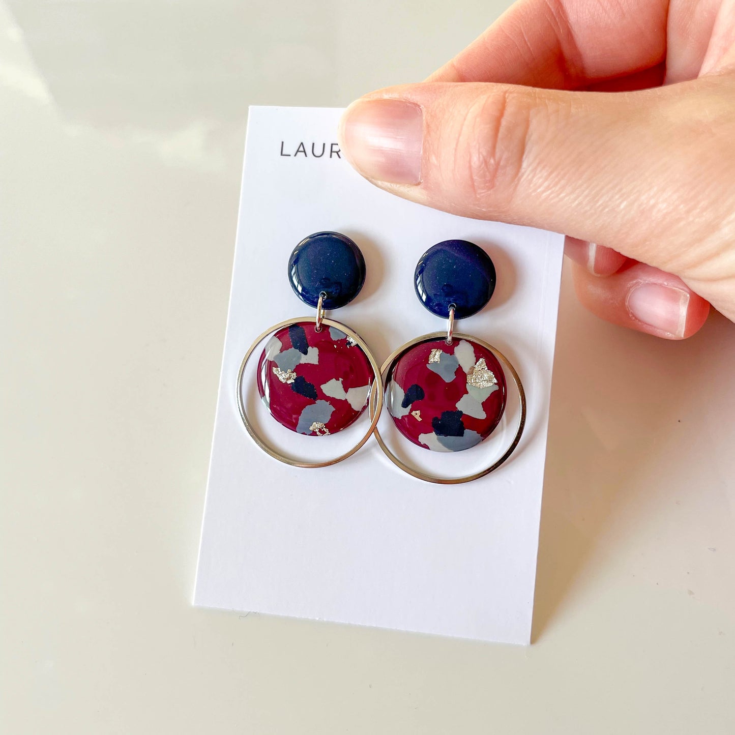 Terrazzo Large Circle Earrings