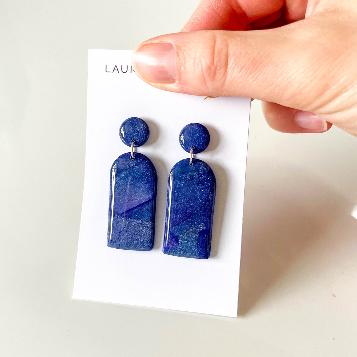 Purple Shimmer Large Arch Earrings