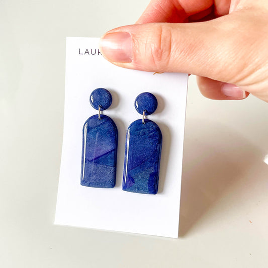 Purple Shimmer Large Arch Earrings