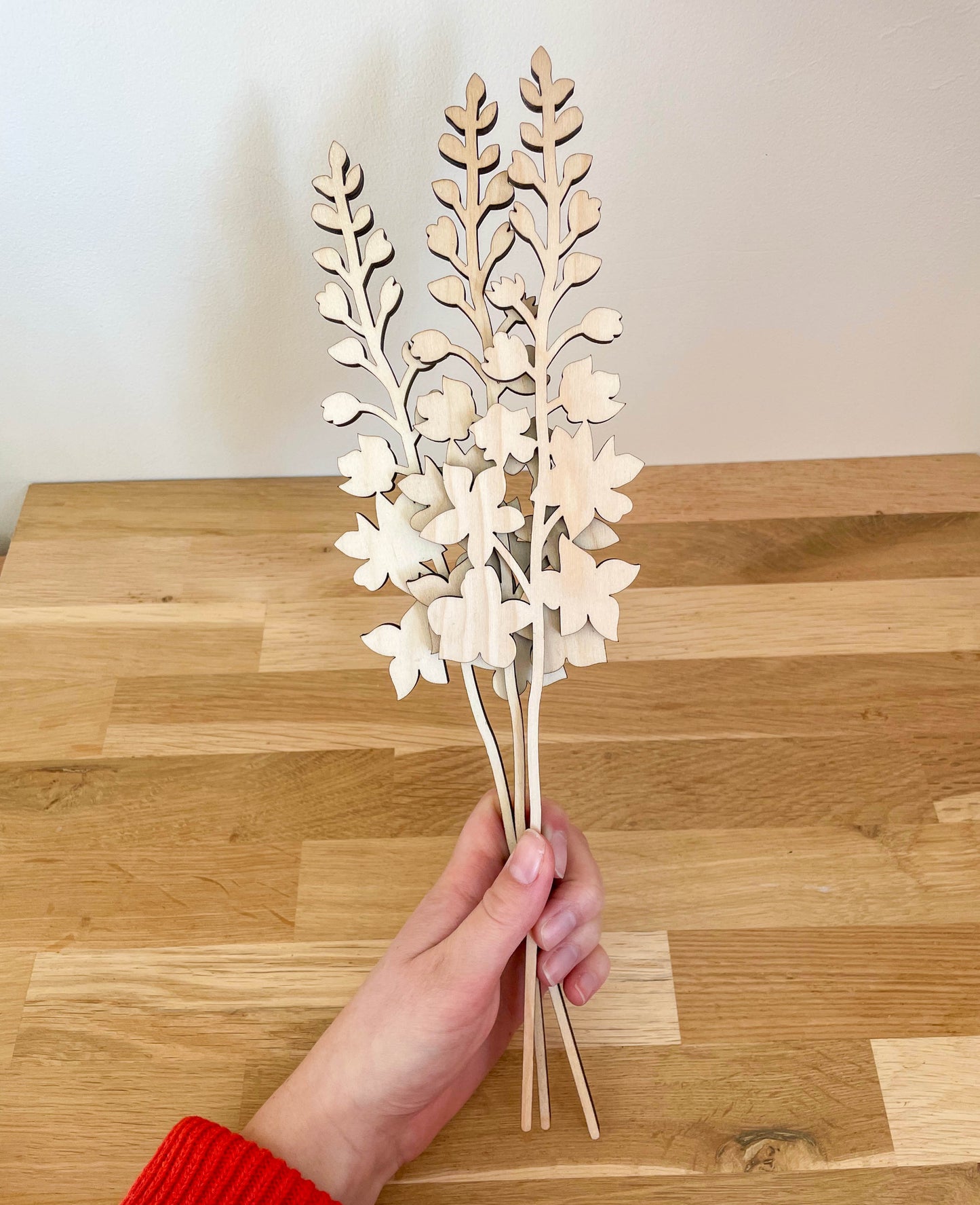 Extra Large Wooden Delphinium - Painted/Unpainted - SAMPLE