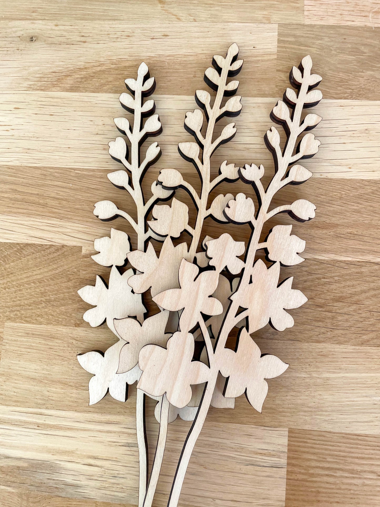 Extra Large Wooden Delphinium - Painted/Unpainted - SAMPLE