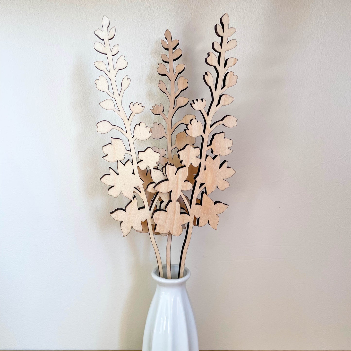 Extra Large Wooden Delphinium - Painted/Unpainted - SAMPLE