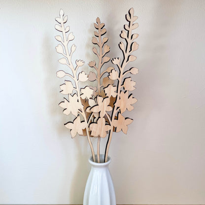 Extra Large Wooden Delphinium - Painted/Unpainted - SAMPLE