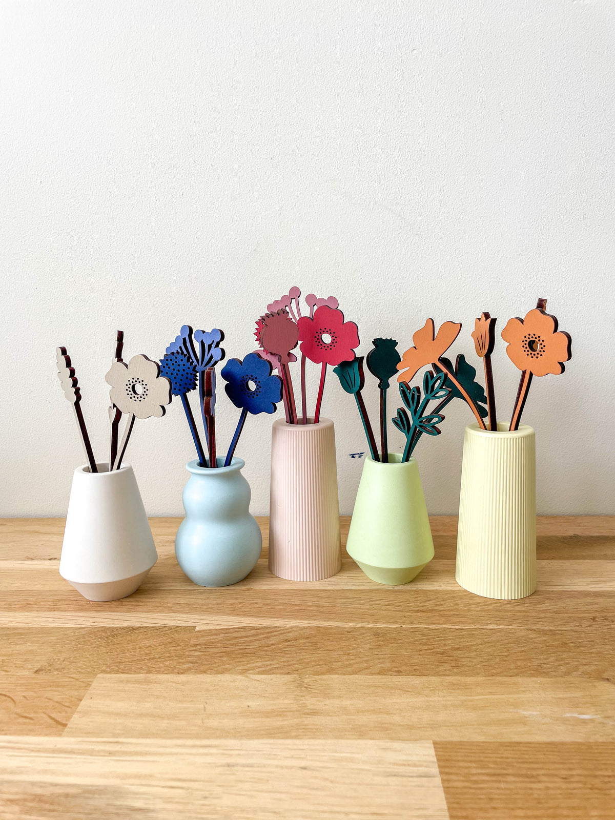 Mini Wooden Wildflowers - Stone - END OF LINE/SECONDS