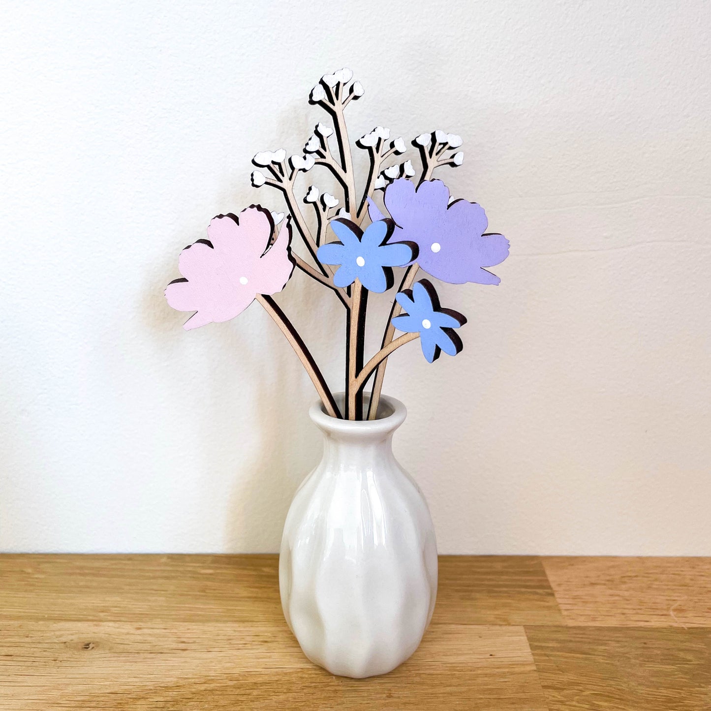 Mini Wooden Flowers and Leaves - END OF LINE