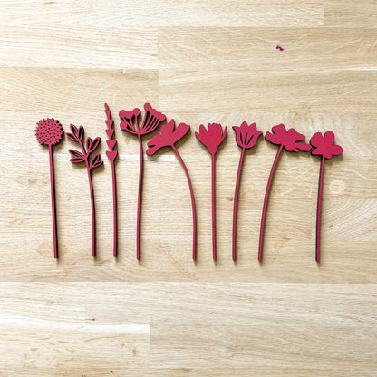 Mini Wooden Wildflowers - Red - END OF LINE