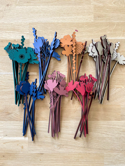 Mini Wooden Wildflowers - Stone - END OF LINE/SECONDS