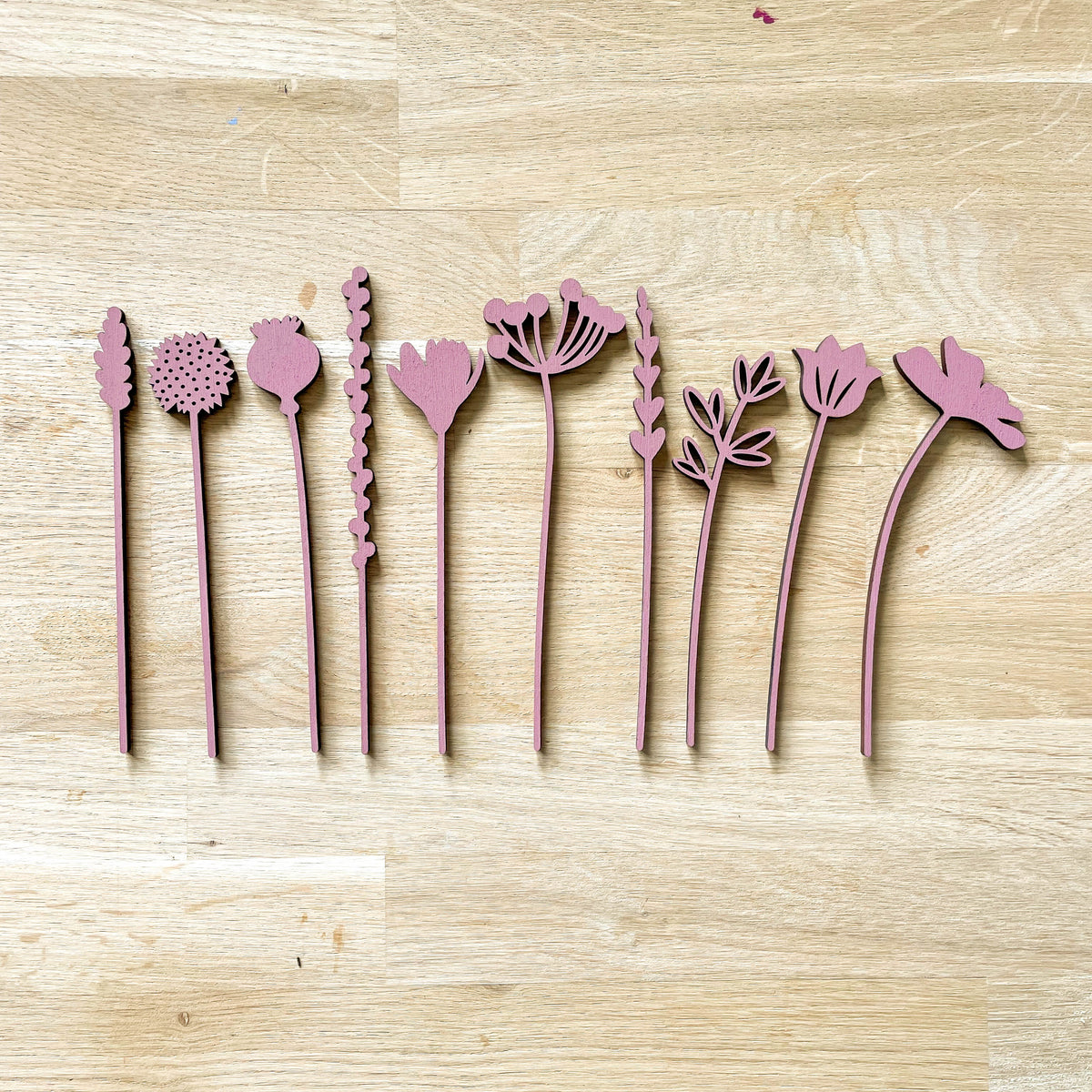 Mini Wooden Wildflowers - Pink - END OF LINE