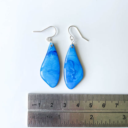 Hanging Drop Earrings - Blue Mix - Rainbow Collection