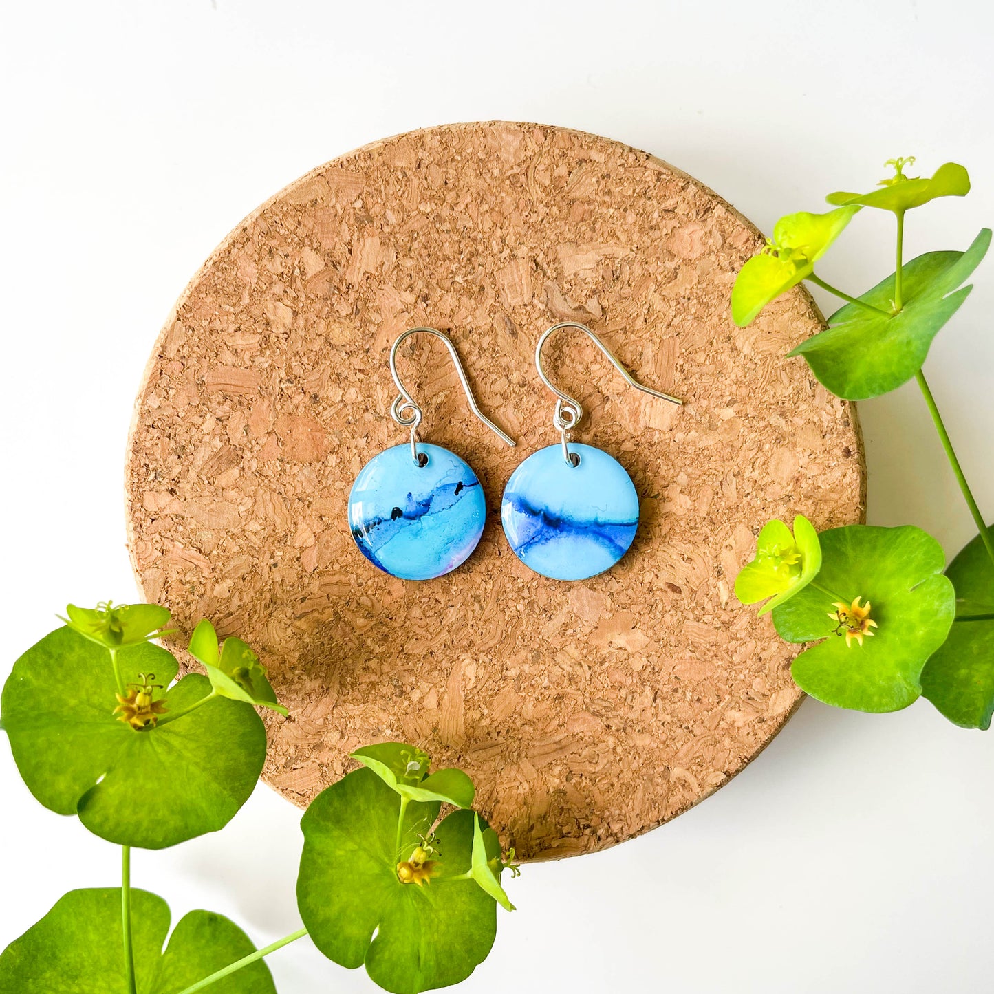 Circle Drop Earrings - Blue Mix - Rainbow Collection
