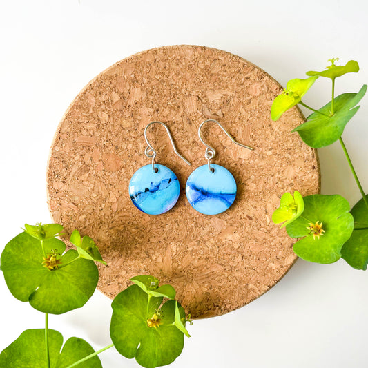 Circle Drop Earrings - Blue Mix - Rainbow Collection